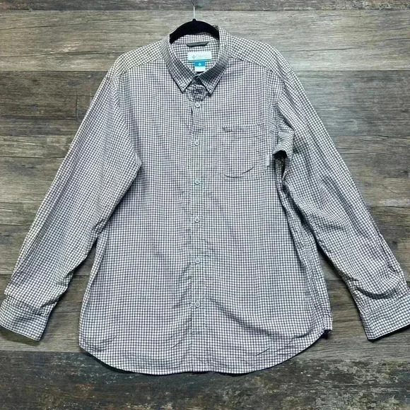 Columbia Brown Casual Button Down Shirt - Picture 1 of 4